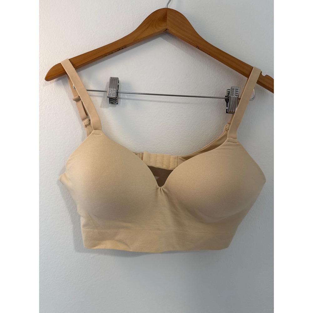 Truekind Supportive Comfort Wireless Shaping Bra Size Large Tan Smoothing